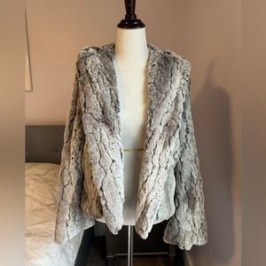 Karlie Gray FAUX Fur Hooded Coat Size M